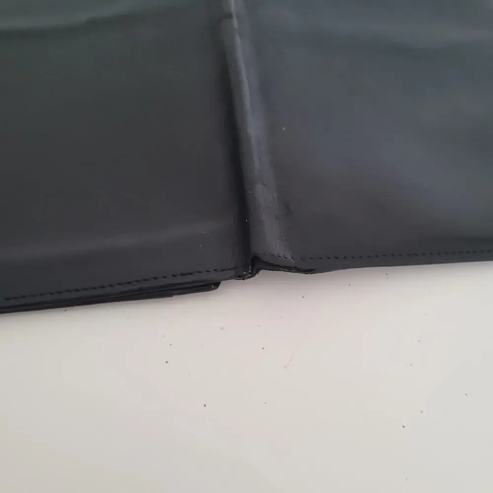 Dunhill Designer Card Slim Bill Holder Wallet Black Bifold Leather Long Retro